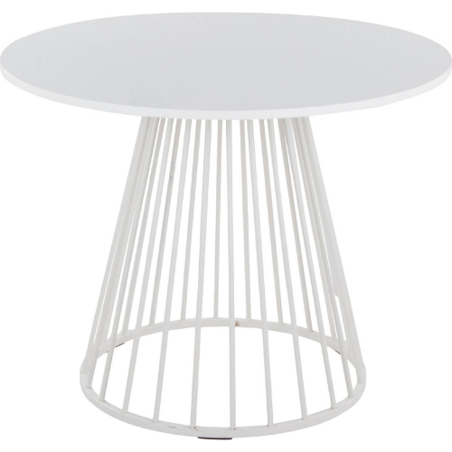 Canary Cosmo Dining Table in White Metal & White MDF